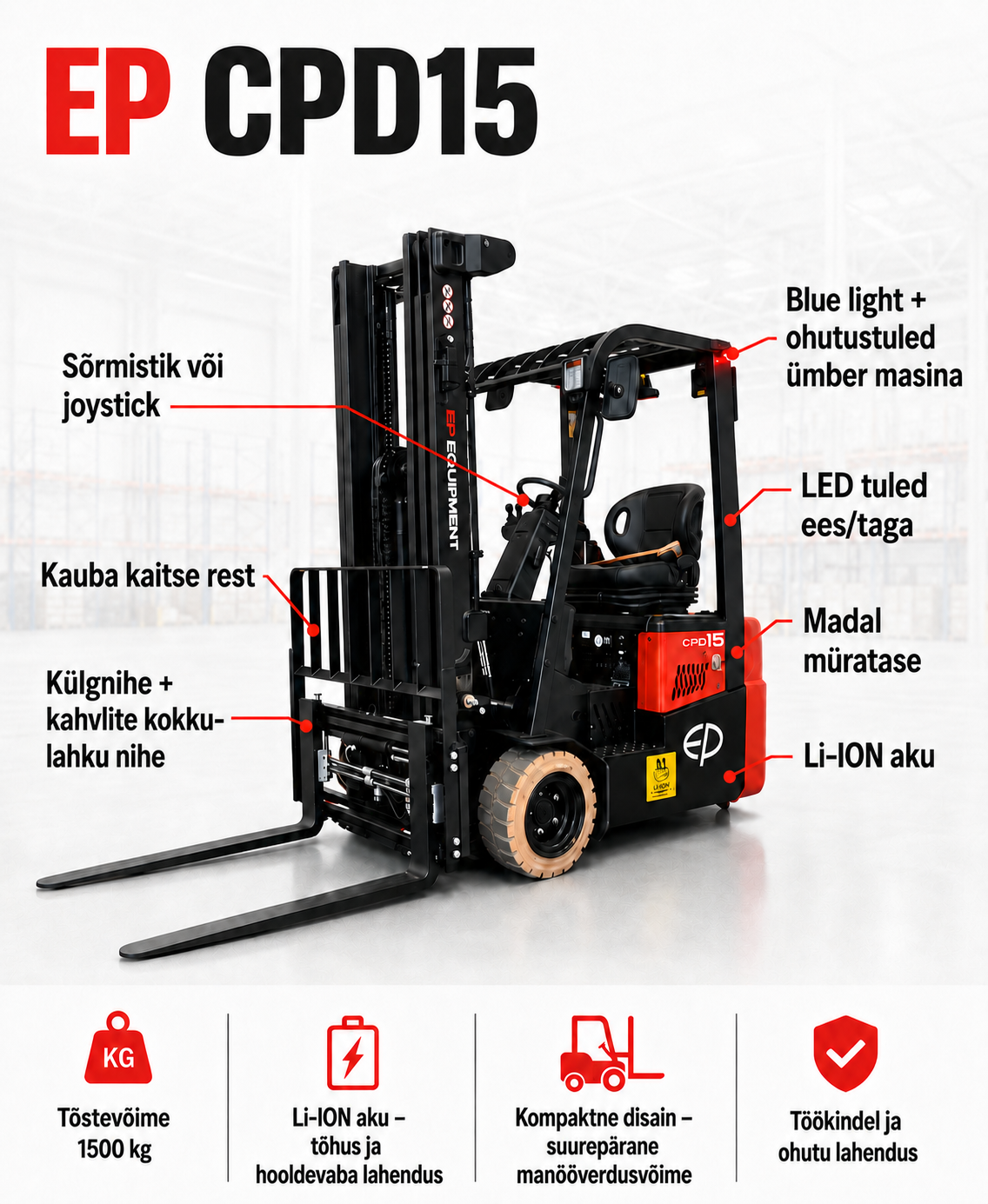 EP elektritõstuk 1,5 t